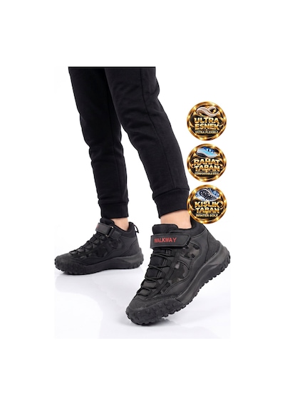 Walkway Siyah-kırmızı Cırt Bantlı Kauçuk Tabanlı Erkek Çocuk Sneaker Bot Nexo 2280
