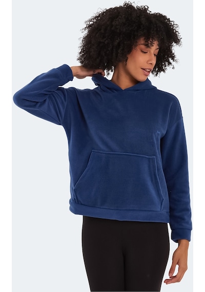 Slazenger SASSA IN Kadın Kapüşonlu Cepli Indigo Polar