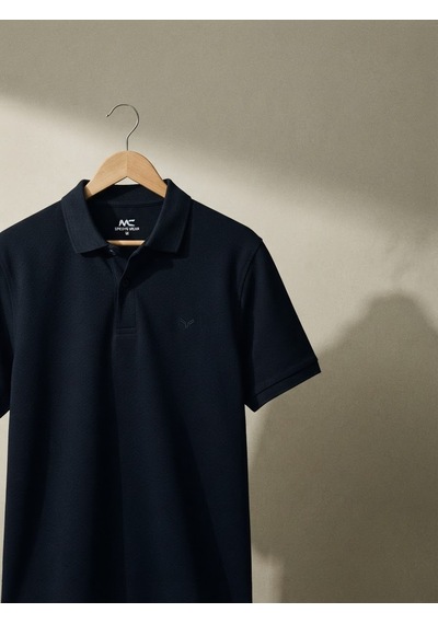 Maccali Erkek Lacivert İthal Dokulu Basic Polo Yaka Tişört