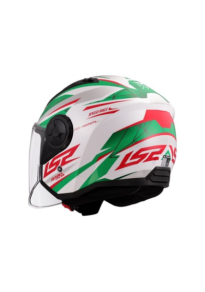 Ls2 Airflow 2 Draze Açık Kask Beyaz-yeşil-kırmızı