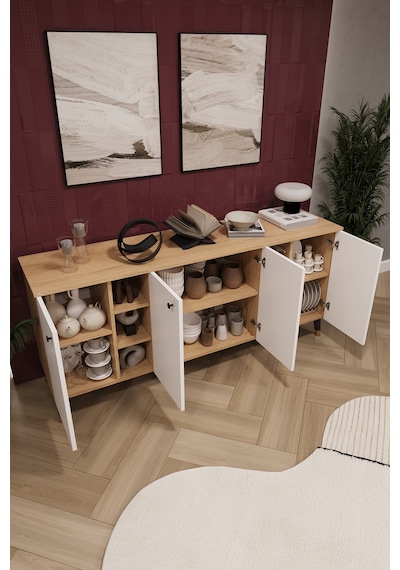 Lüks Konsol Tv Ünitesi %100 Mdf Salon Ve Yemek Odası Ünitesi Knsl05 Beyaz - Karına Lüks Konsol Tv Ünitesi %100 Mdf Salon Ve Yemek Odası Ünitesi Knsl05 Beyaz - Karına