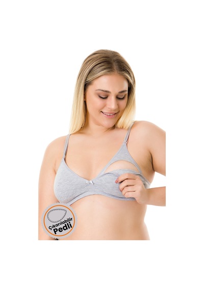 Parlingerie Çıkarılabilir Pedli Emzirme Sütyeni Gri
