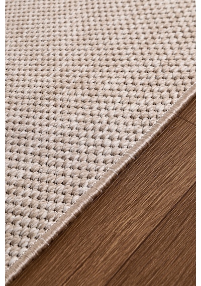 Elit 1017 Gri Sisal Hasır Görünümlü Modern Salon Oturma Odası Dört Mevsim Halı Bej