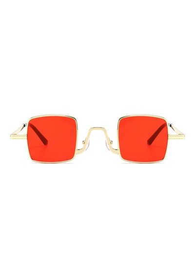 Orzo Kare Unisex Retro Güneş Gözlüğü Kırmızı