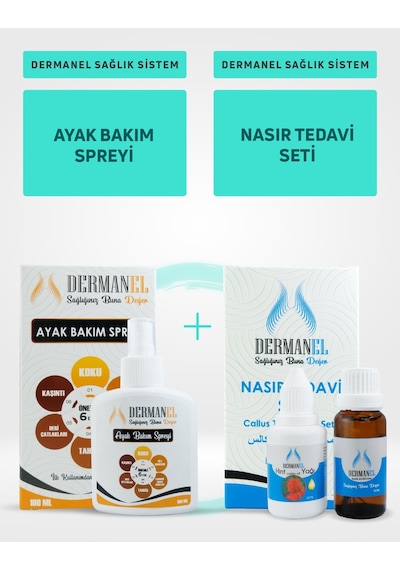 Dermanel Ayak Bakım Spreyi 100 ML + Dermanel Nasır Seti 45 ML