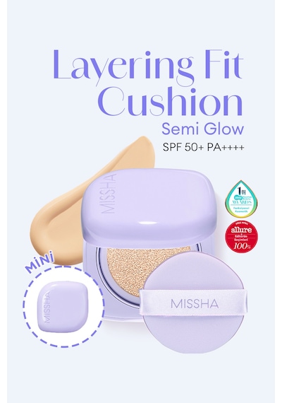 Missha Layering Fit Semi Glow Cushion Mini SPF50+ Pa++++ No.23 Sand