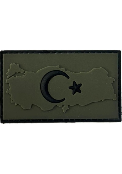 Single Sword Plastik Patch Harita Bayrak Haki Çok Renkli