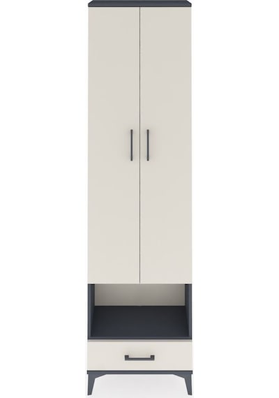 Arges Dolap 5 Raflı Tek Çekmeceli Tek Askılı 60x30x221 Antrasit-aytaşı Antrasit