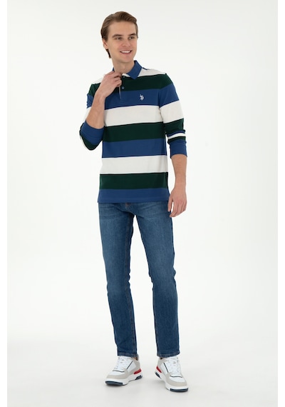 U.S. Polo Assn. Erkek Regular Fit Polo Yaka Koyu Yeşil Sweatshirt 50293428-VR079