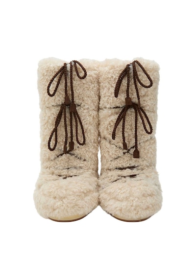 L007 Ecru Bot Kadın 80d1403070 Moon Boot Icon Curly Extra 35-41 Ekru