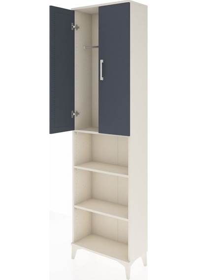 Arges Dolap 3 Raflı 2 Kapaklı Tek Askılı 60x30x221 Aytaşı-ant... Aytaşı