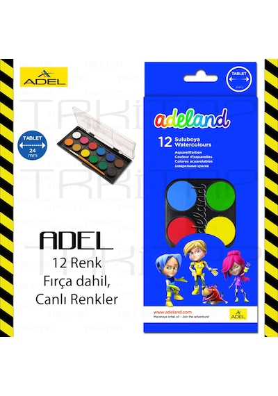 Adeland 12 Renk Sulu Boya Fırça 12 Li