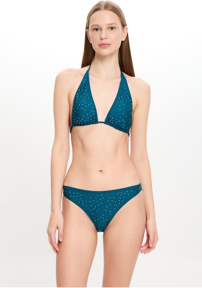 Toosalty Kadın Taşlı Geniş Üçgen Bikini Takımı 25sw028st Yeşil