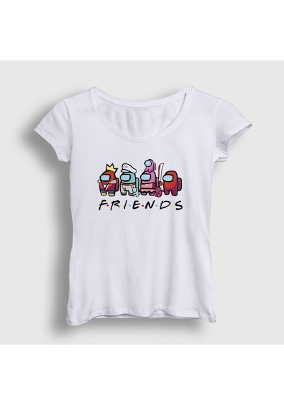 Presmono Kadın Friends Among Us T-shirt Beyaz