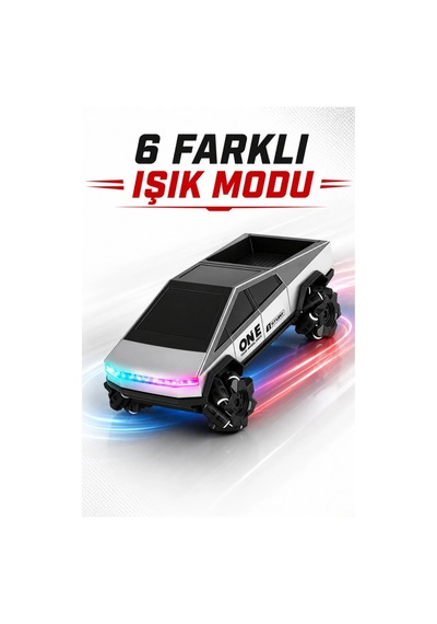 Şarjlı Bilek Sensörlü Uzaktan Kumandalı Akrobat Siber Cybertruck Işıklı Drift Arabası Kırmızı
