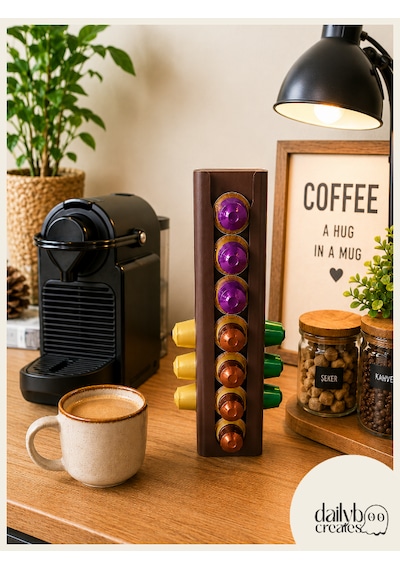 Kapsül Kahve Standı-nespresso Kapsül Düzenleyici-20-24 Kapsül Mutfak Düzenleyici-kapsül Tutucu Kahverengi