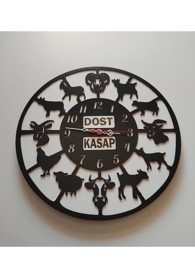 Kasap ,tavuk,et Ürünleri İcin Duvar Saati Beyaz