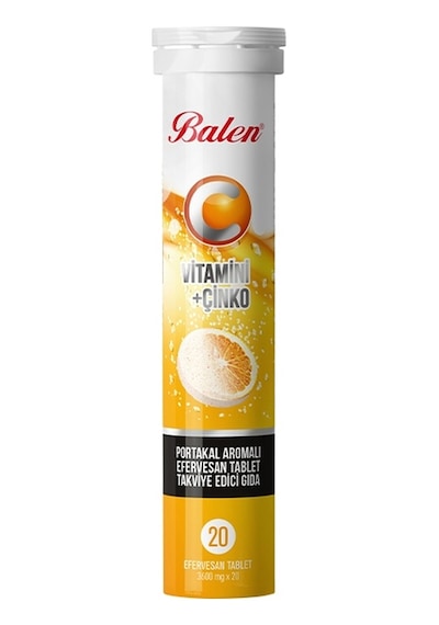 Balen C Vitamini Çinko Portakal Aromalı Efervesan Tablet