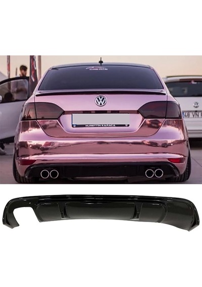 Vw Jetta Mk6 R Difüzör Difizör Plastik Parlak Siyah 2014 2015 2016 2017 2018 Arka-bodykit-ek-karlık