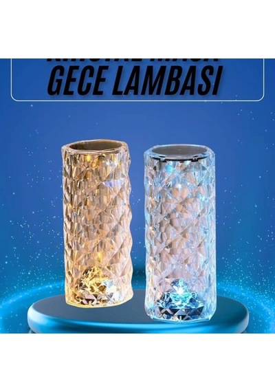 Şarj Edilebilir Kristal Masa Ve Gece Lambası Dokunmatik Renk Değiştirme Renkli