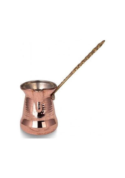 Turna Bakır Sultan Cezve 1 No İnce Pirinç Kulp 2 Fincan Makine D