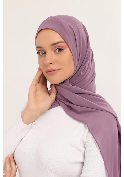 Altobeh Hazır Lüks Pratik Hijablı Şifon Şal Açık Maron