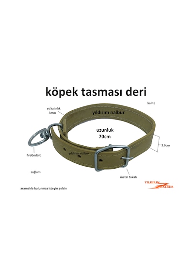 Köpek Tasması Deri Kalın Kangal Tasma Battalderi Metal Toka