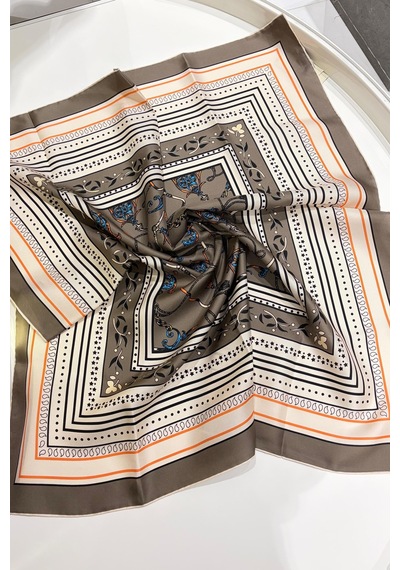 Cardion Lunira Silk Twil İpek Eşarp Sunny Haki Yeşil