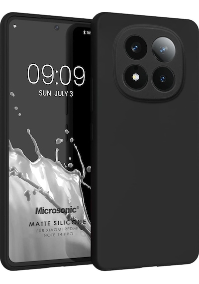 Microsonic Matte Silicone Xiaomi Redmi Note 14 Pro 4g Kılıf Siyah -