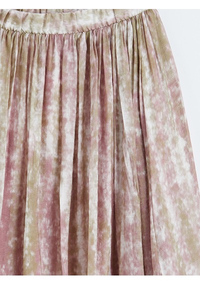 Lcw Modest Pembe Beli Lastikli Desenli Kloş Etek