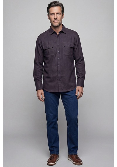 Bisse Modern Fit Paşa Yaka Çift Cepli Flanel Kahve Erkek Gömlek Gmfln0322300212 D12 Koyu-kahve Bisse Modern Fit Paşa Yaka Çift Cepli Flanel Kahve Erkek Gömlek Gmfln0322300212 D12 Koyu-kahve