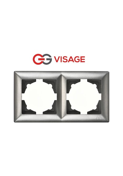 Visage Ambiance Füme 2 Li Çerçeve - Priz Ve Anahtar İçin Uyumlu Çerçeve