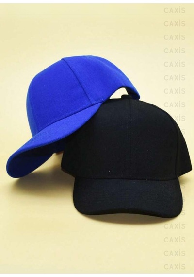 Caxis Spor Şapka Unisex 2 Adet Arkası Cırtlı Ayarlanabilir Siyah - Sax Mavi