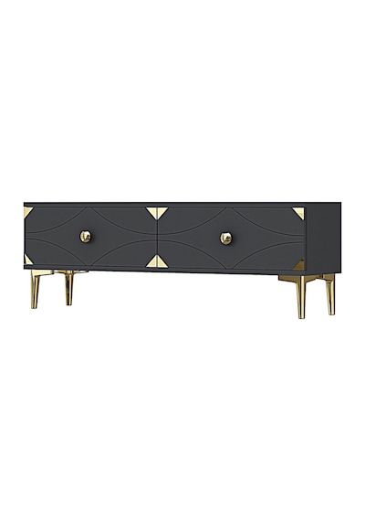 Tsa1297ag - Alfa Tsa120 Tv Stand, Tv Sehpası, Tv Ünitesi Antrasit - Gold 120cm Tsa1297ag - Alfa Tsa120 Tv Stand, Tv Sehpası, Tv Ünitesi Antrasit - Gold 120cm