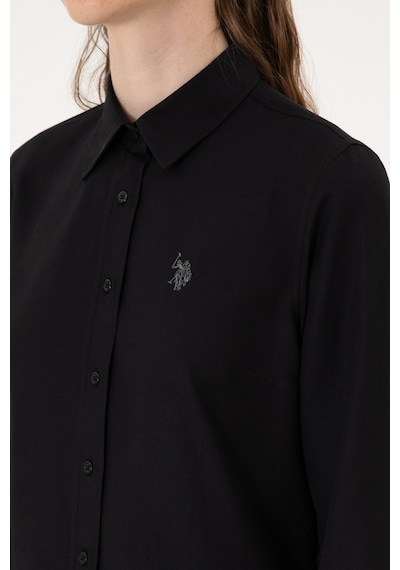 U.S. Polo Assn. Kadın Siyah Uzun Kollu Basic Gömlek 50316711-VR046