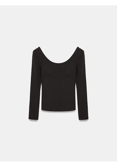 Dilvin 33237 Bra-free Uzun Kollu Top Siyah