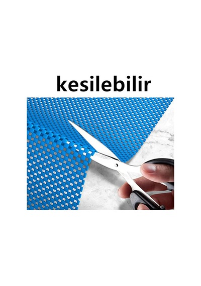 Kaydırmaz Rulo Mat Halı Çekmece Sofra Dolap Kaydırmazı 45x90 Silikon Mavi Cn Diğer