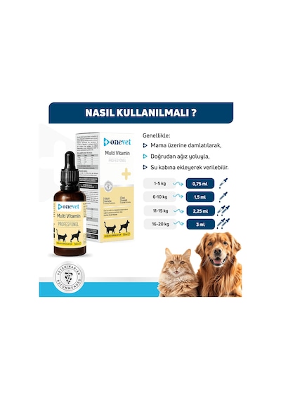 Onevet Multi Vitamin Damla 50 Ml Kedi ve Köpekler İçin Günlük Vitamin Desteği