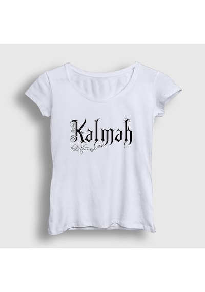 Presmono Kadın Logo Kalmah T-shirt Beyaz