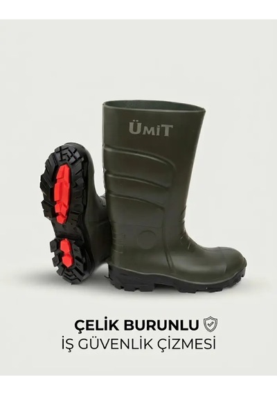 Çelik Burunlu Çizme İş Güvenlik Çizmesi - Güçlü, Dayanıklı Ve Su Geçirmez Çizme Haki