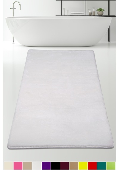 Elite Krem 80x150 Cm Büyük Ebat Peluş Banyo Paspası Kaymaz Krem