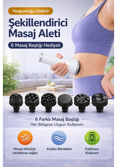 Ds5a G5 Tip Şarjlı Vücut Masaj Aleti Cihazı Sıkılaştırıcı Selülit Karşıtı Titreşimli Kas Gevşetici Beyaz