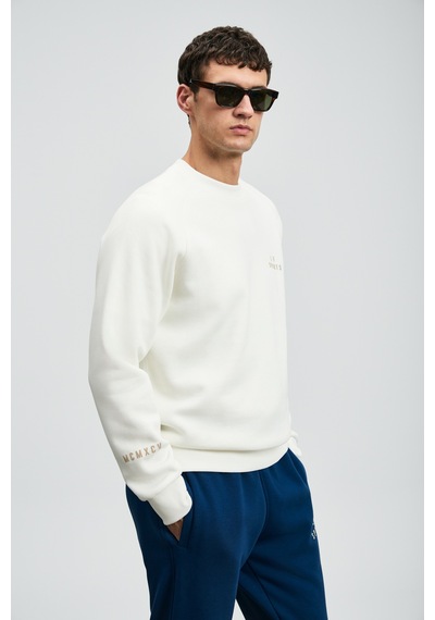 Lufian Sıgma Erkek Sweatshirt Kırık Beyaz Kırık Beyaz 112030186100510 Beyaz