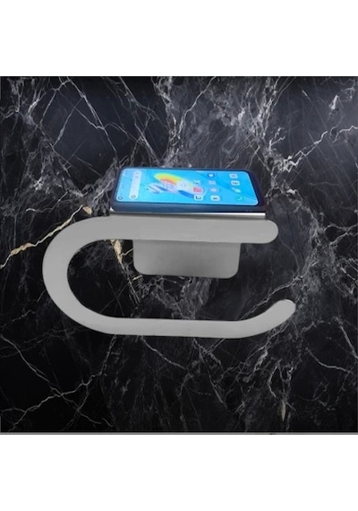 Lazer Kendinden Yapışkanlı Telefon Raflı Paslanmaz Çelik Oval Tuvalet Kağıtlığı Çok Renkli