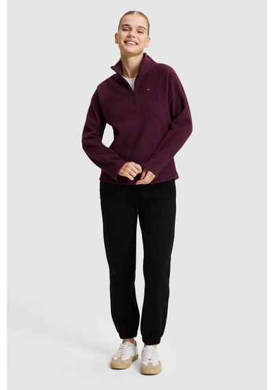 U.S. Polo Assn. Kadın Bordo Yarım Fermuarlı Sweatshirt 50329013-vr180 Dark Plum