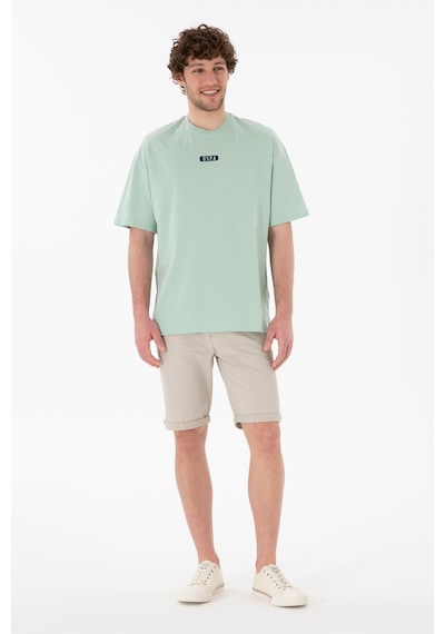 U.S. Polo Assn. Erkek Oversize Fit Bisiklet Yaka Su Yeşili Tişört 50305923-VR048