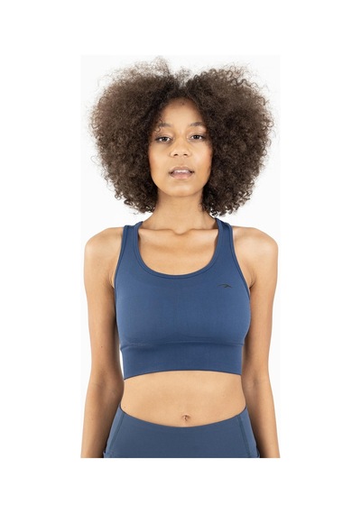 Maraton Active Slimfit Kadın Bisiklet Yaka Kolsuz Fitness Gece Mavisi Bra 813047-Gece Mavisi Koyu Mavi