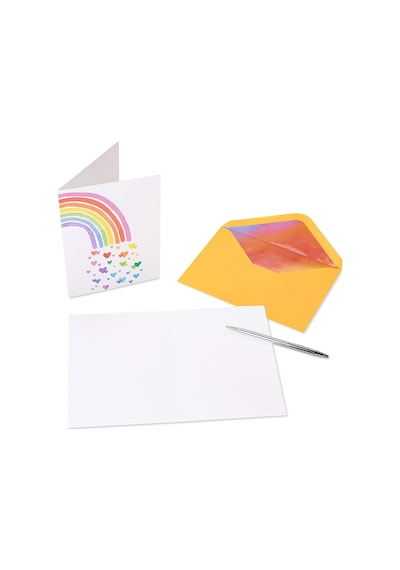 Papyrus Lgbtqıa+teşekkür Kartları, Gurur Ve Her Durum İçin Zarflı, Gökkuşağı Ve Kalpler 20 Sayı