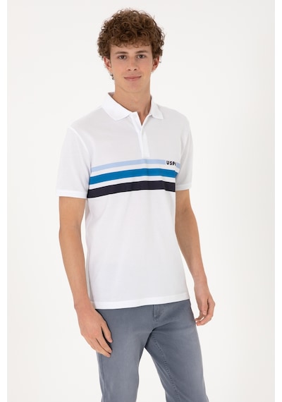 U.S. Polo Assn. Erkek Regular Fit Polo Yaka Beyaz Tişört 50306811-VR013
