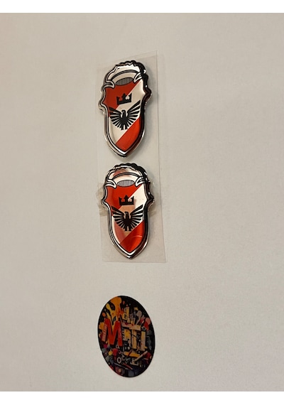Kartal Taç Damla Sticker Etiket Kabartmalı 3d Silikon Direk Arması Kartal Taç Epoksi 2adet 3,5x3,5cm Çok Renkli